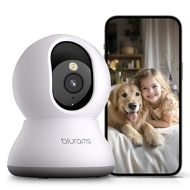 blurams Indoor Surveillance Camera, 2K WLAN Camera, 2.4GHz/5GHz, PTZ Dog Camera, 360° IP Camera for Home Security, Two-Way Audio, Motion Tracking, Night Vision, Siren, Cloud & SD Cards