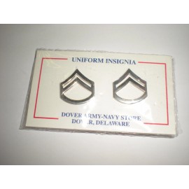 SILVER METAL POLICE/ LAW ENFORCEMENT CORPORAL GRADE 1 COLLAR RANK - ONE PAIR