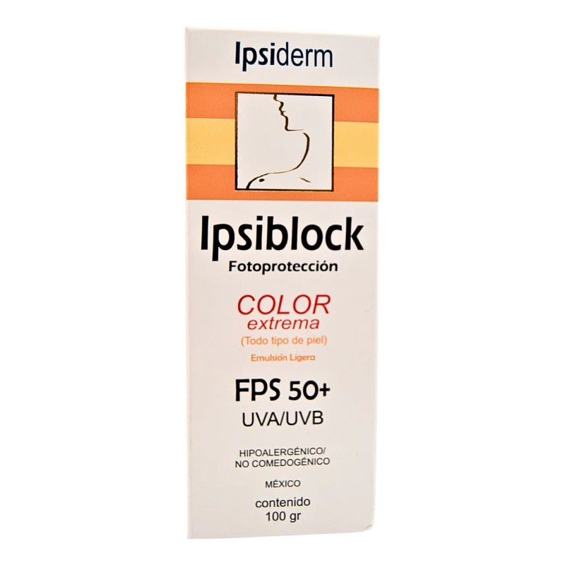 Crema Facial Ipsiderm Ipsiblock Color Extrema Fps50 100g Fotoprotector Hipoalergénico