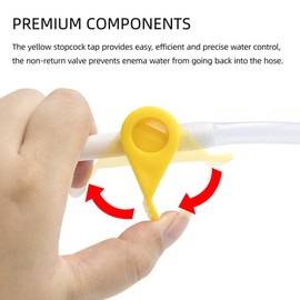 Enema-Bag/Bucket Kit Replacement Part, Silicone Enema Hose Accessories, Include Enema Tubing, Tips, Connectors, Non-Return Valve, Stopcock Tap, Clamp