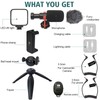 Portable Phone Microphone Vlogging Equipment Microphone Kit with LED Light