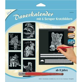 Mammut 143001 - Kratzbild Dauerkalender, Silber - Tiere