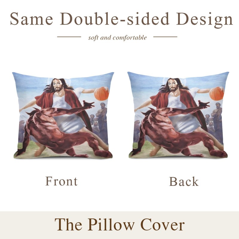 Conank Jesus Throw Pillowcase with Hidden Zipper Cozy Soft Square