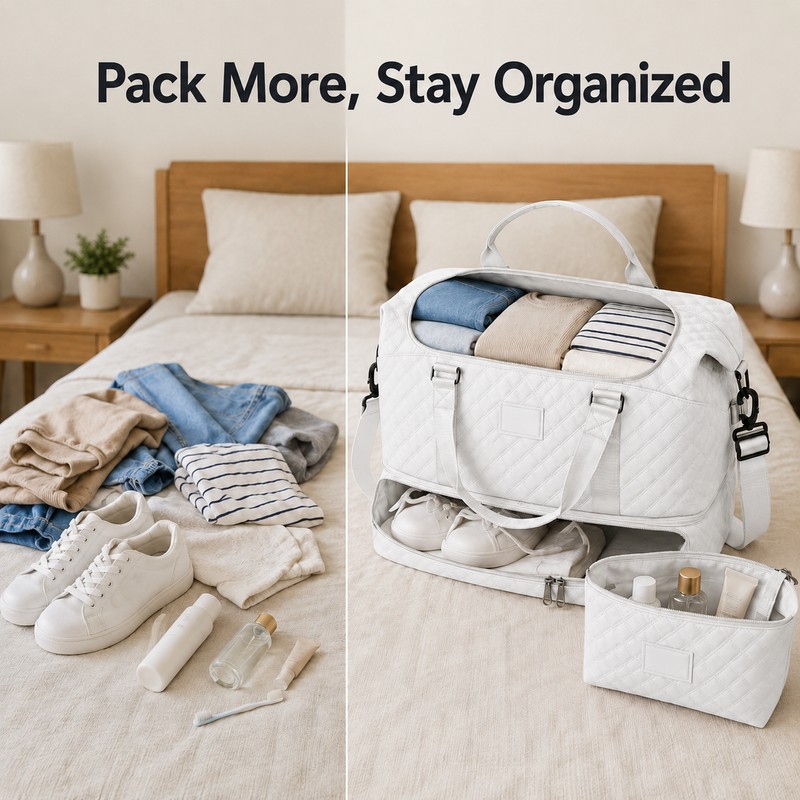 2-Piece Large Capacity Travel Duffel Bag Set – Weekend Gym