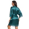 Kihnop Women's Satin Robe Silk Robe Lace Bridal Robes for