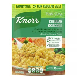 Knorr Pasta Sides Cheddar Broccoli Fusilli Pasta, Family Size Cooks in 11 Minute