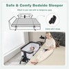 BABY JOY Bassinet Bedside Sleeper, Easy Folding Crib w/All-Side Mesh,