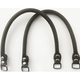 f-min Durable Bag Handle (Genuine Leather) 38cm 50cm 60cm Two-Layer Leather Black Detachable (Black) (50cm)