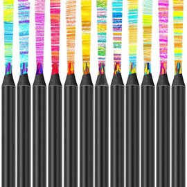 Maqhpu 12 Colours Rainbow Pencils, Advent Calendar Filling Children Girls, Special Pens for Children, Colouring Pencils Children for Drawing, Colouring, Party Bags, Small Items for Advent Calendar