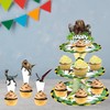 Dinosaur 3-Tier Cupcake Stand with 6 Dinosaur Cupcake Toppers -