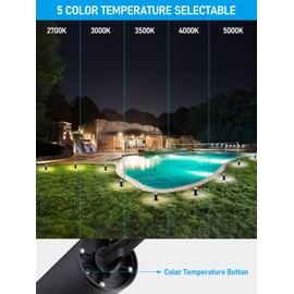 LEONLITE 8-Pack 4.5W LED Landscape Bollard Path Lighting, 5CCT Low Voltage Landscape Lights, 2700K/3000K/3500K/4000K/5000K Selectable, Outdoor Pathway Light, Die-Cast Aluminum Housing, FCC, ETL Listed