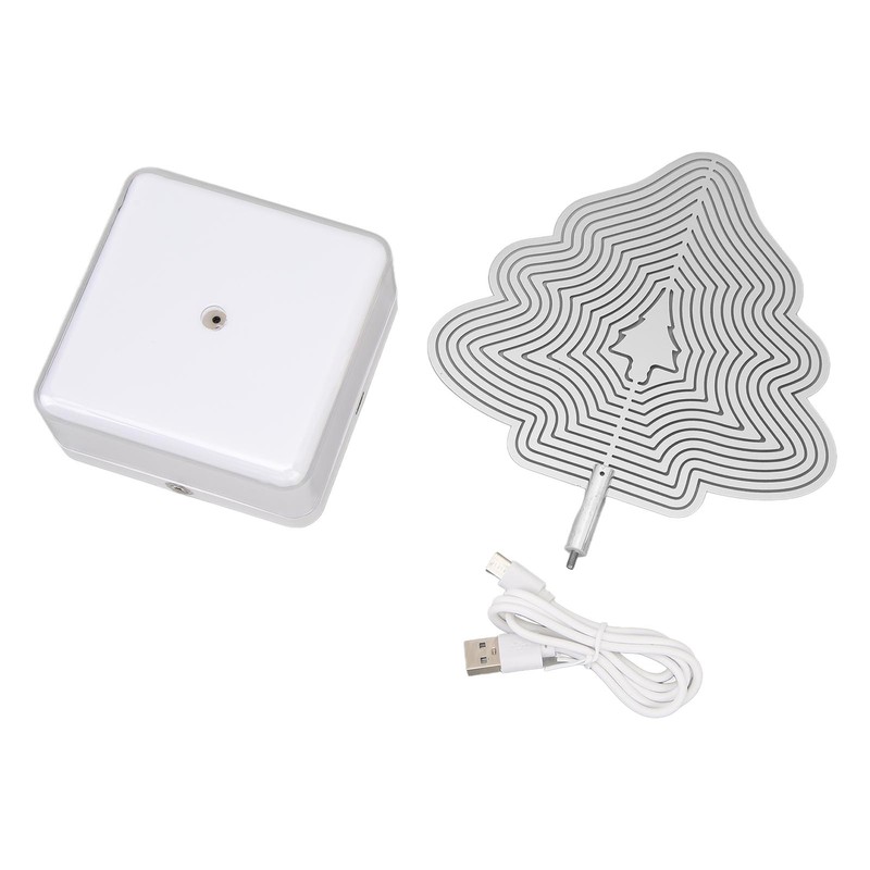 3D Metal Sheet Night Light Rotation Rechargeable Decoration 3D Night