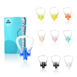 Lemon Legend Swimming Nose Clip, Silicone Waterproof Pool Nose Plugs for Kids (Age 7+) and Adults with Storage Bag, 10 Packs, Multi-Color