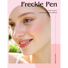 Wugbc Freckle Pen Upgrade Liquid Fake Freckles Stamp Air Cushion, Long Lasting Light Brown Faux Freckle Pen Waterproof Quick Dry Magic Natural Lifelike Sunkissed Freckle Marker Makeup