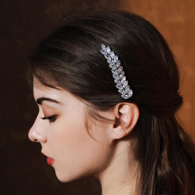 Rhinestone Alligator Hair Clip for Women Cubic Zirconia Crystal Hair