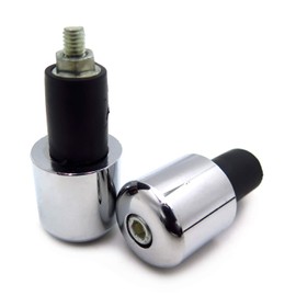 SMT- 2X Universal Handle Bar End Plug Grip Ends Caps Compatible with 22mm 7/8" Handle Bars Motorcycles ATV (Chrome) [P/N: XH5007]