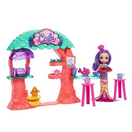 Enchantimals HCF86 - Royal Enchantimals Underwater Café (approx. 22 cm) + 15 Pieces with Mermaid Doll Martina Mermaid, 2 Animal Friends and Accessories, Great Gift for Children from 3 Years