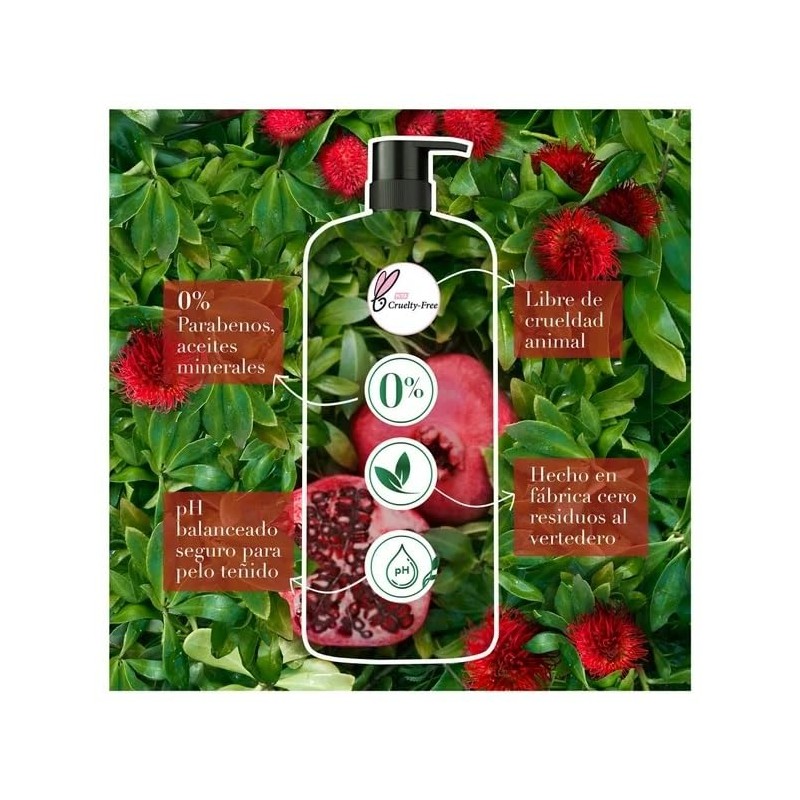 Herbal Essences Shampoo con Aceite de Ricino y Granada, Sin