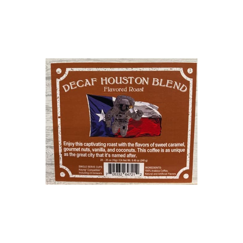 Decaf Houston Blend Flavored Coffee, 24 count Single Serve Pods,