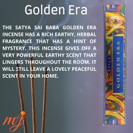 Original Satya Nag Champa Golden Era Incense Sticks | with M&J incense sticks holder | Full Box | for Aromatherapy, Spa, Yoga, Weddings, Meditation, Healing, Positivity and Relaxation