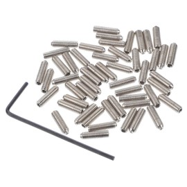 FRCOLOR Height Guitar Bridge Saddles Screws with Wrench Metal Replacement for Electric Guitar and Bass Bridge Polished Screws for Precise Saddle Height Adjustment