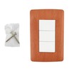 Sanelec 4510 Apagador Triple con Placa, Toscana Wooden