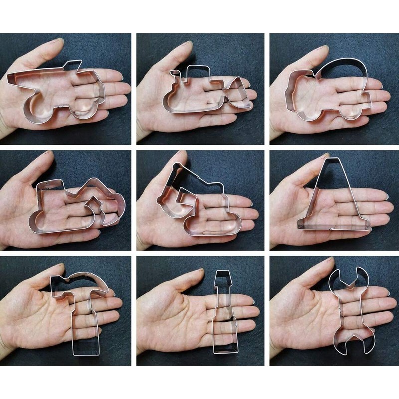 Construction Cookie Cutter Set-3 Inches-9 Piece- Excavator Digger Bulldozer Dump