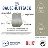 Robuster Bauschuttsack 60 Liter - 5x BLiX, Kunststoff Müllsack 50x83