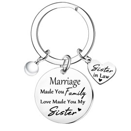 Nfyxcaz Sister In Law Gifts Unbiological Sisters Gifts Sister-In-Law Christmas Birthday Keychain