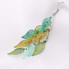 Leaf Dangle Earring for Women Boho Super Lightweight Chandelier Dangle Drop Earrings,Green tone