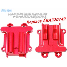 Aluminum Front & Rear Diff Cover Set Upgrade Parts for ARRMA 1/18 Granite Grom Mega 380 Brushed 4x4 Monster Truck RTR,Replacement of Parts ARA320749（Red）