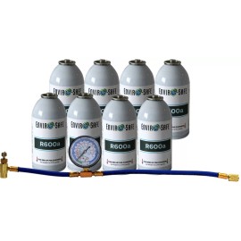 Enviro-Safe R600a, R600 Refrigerant Charging Kit w/ R600 Charging Gauge (8 Pack)
