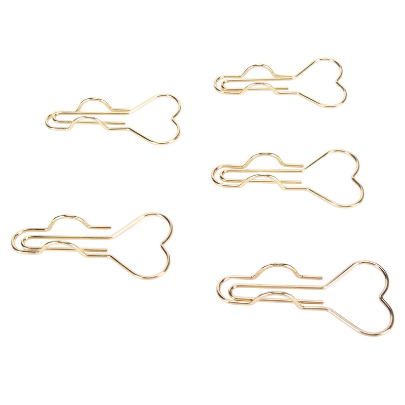50pcs Heart Pen Clips Plated Metal Pen Holder Clips Small