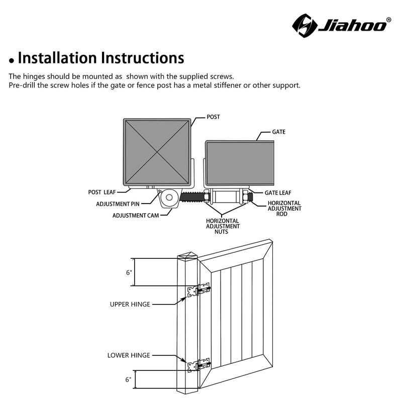 JIAHOO Self-Closing Gate Hinges, Heavy Duty Door Hinges for Wooden/Vinyl/PVC