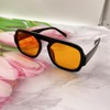 CZDLDNXS Retro Square Aviator Sunglasses for Women Men Trendy Orange