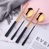 Reusable Korean Chopstick and Spoon Set, Long Handle Stainless Steel