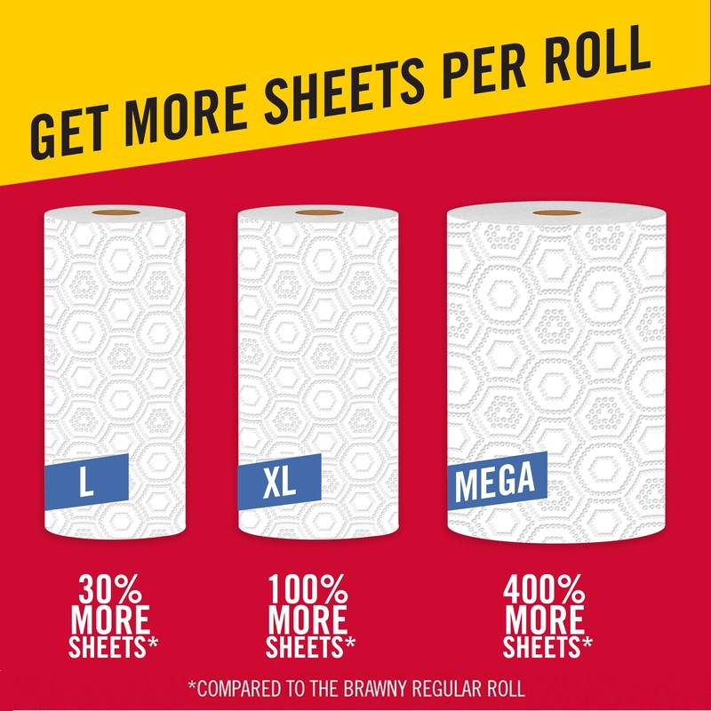 Brawny® Pick-A-Size® Paper Towels, 1 Mega Roll = 4 Regular