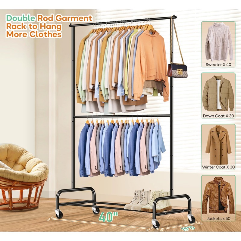 SLEEPING LAMB Heavy Duty Clothing Racks for Hanging Clothes Rack,