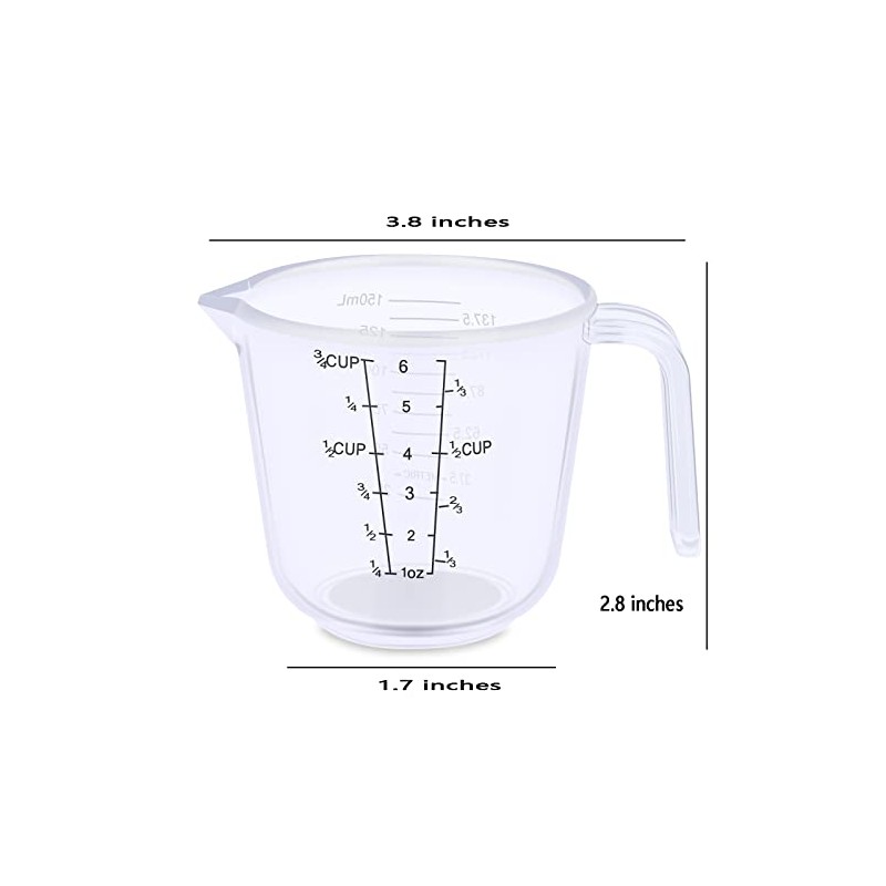 DOTINGHUX Measuring Cup, 3/4 Cup, Clear