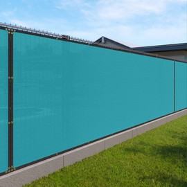 Windscreen4less Fence Privacy Screen 2' x 16' Heavy Duty Windscreen Fencing Mesh Fabric Cover for Patio Garden Backyard Lawn Carport Pool Fence, Turquoise Green