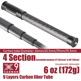 SHINEWEE Carbon Fiber Extension Pole – 4-Section Fast Twisting Lock Design | 1/4" Screw Mount for Camera, Phone, Gimbal & Stabilizer | Lightweight Professional Photography & Videography Pole