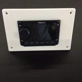 Fusion MS-SRX 400  Radio panel  white Backing Plate covers larger hole NO RADIO!