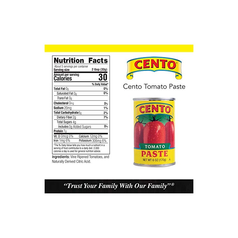 Cento Tomato Paste, 6 Ounce Cans (Pack of 48)