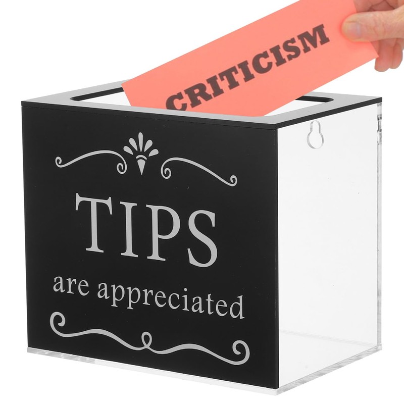 KALLORY Acrylic Donation Box Locking Tip Jar Money Bank Accounting