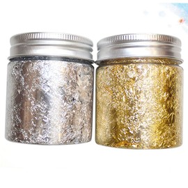 Healeved 10g Bottle Nail Art Foil Paper Each of Gold Silver Decorative Foil for Creative Nail Designs Easy Application for Parties and Crafts