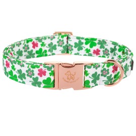 Elegant little tail Elegant little tail Dog Collar, Green Clover Pet Collar Dog Collar, St Patrick's Day Dog Collar, Holiday Pet Collar Cute Puppy Collar Adjustable Pet Dog Collars for Medium Dogs