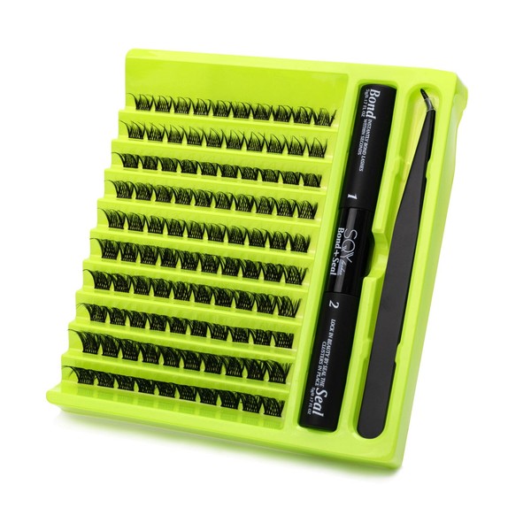SQYlashes Lashes Extensions Kit, DIY Lash Clusters with Lash Bond