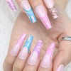 BABALAL Coffin Press on Nails Long Fake Nails with Nail