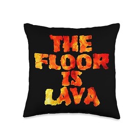 The Floor is Lava Men Women Boys Girls Tees The Floor is Lava Funny Cute Kids Boys Girls Throw Pillow, 16x16, Multicolor