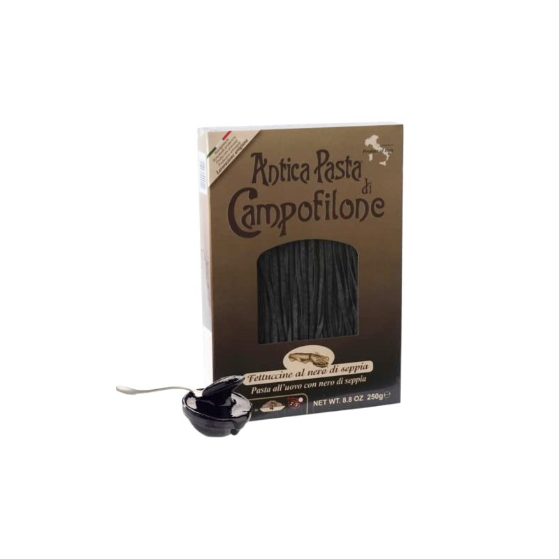 Campofilone Italian Squid Ink Fettuccine Egg Pasta | Marcozzi di